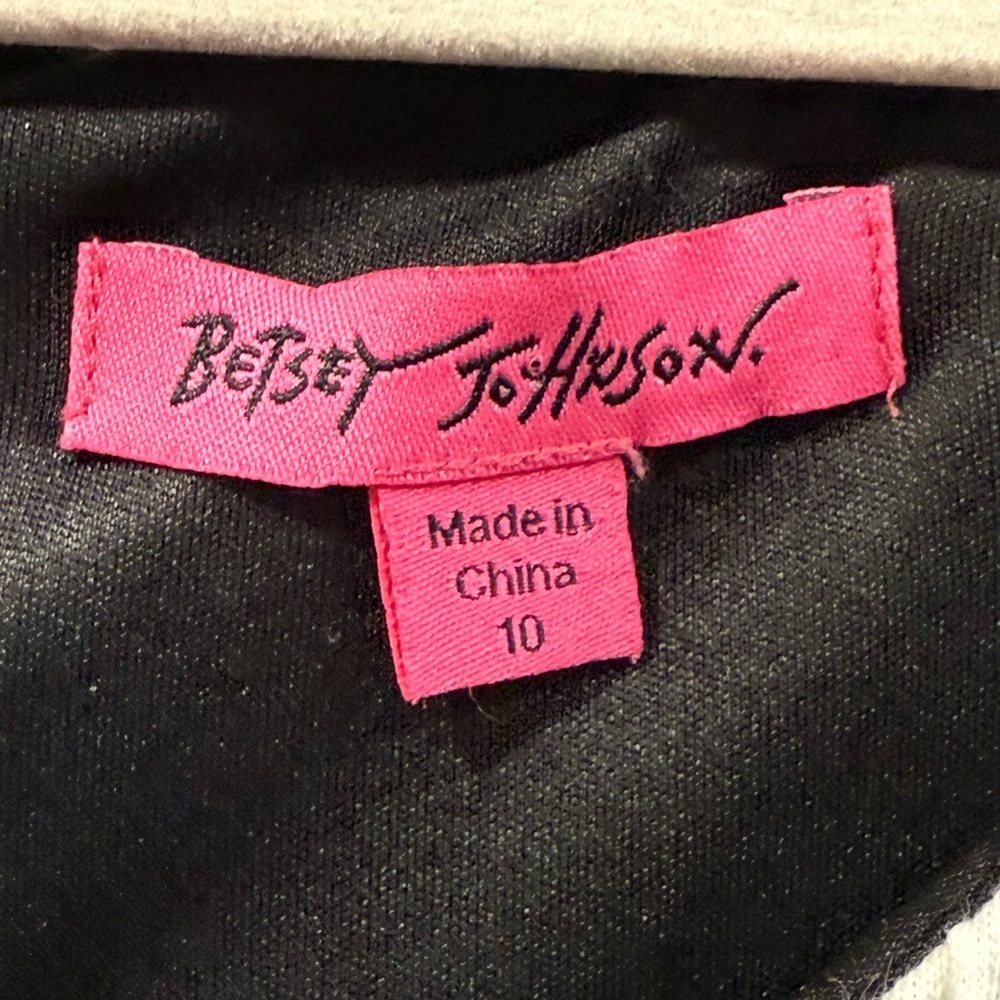 Betsy Johnson Black White Polka Dot 3/4 Sleeve Above Knee Dress Pockets Size 10 - Picture 2 of 13